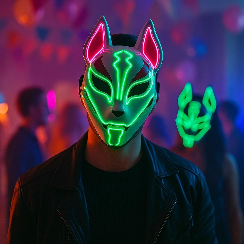 Anime Fox Mask: Japanese Cosplay Mask for Halloween, Rave & Game Themes