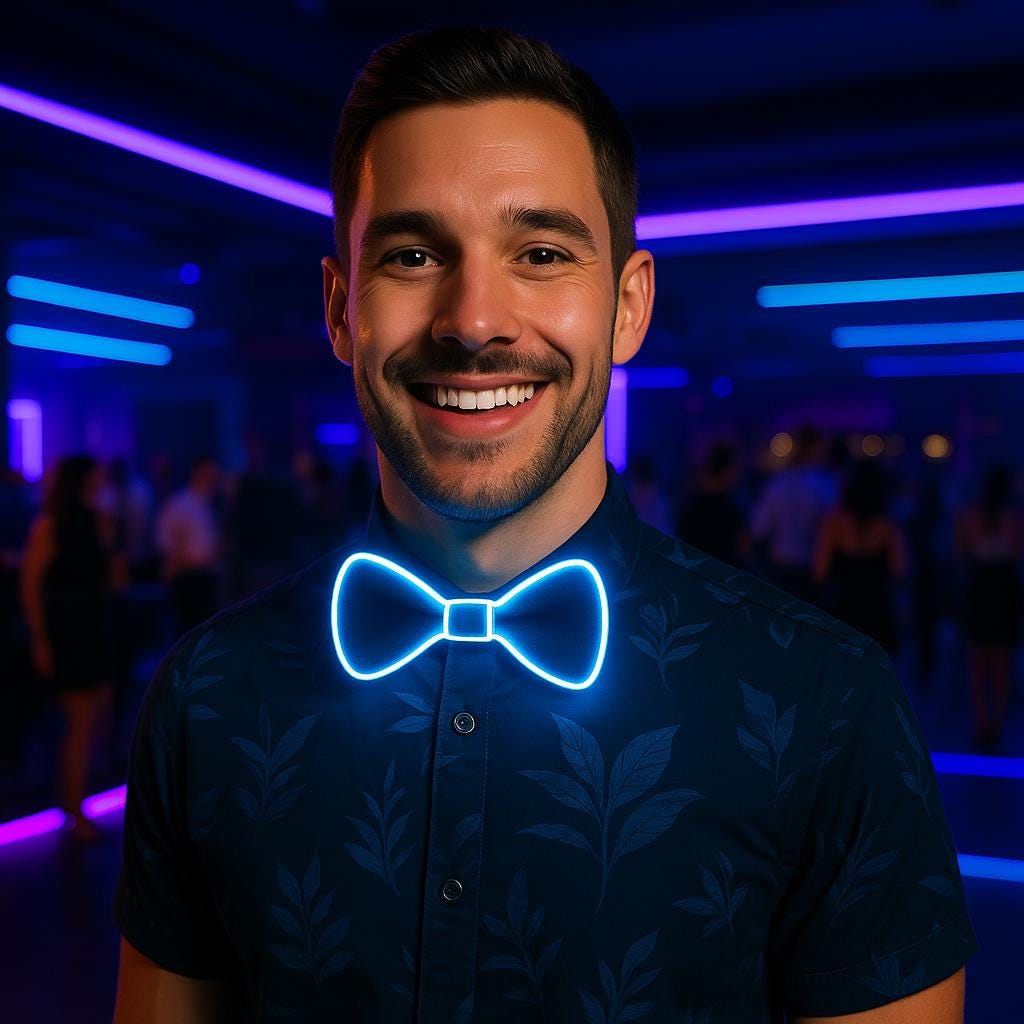 Glow-in-the-Dark LED Bowtie: Rave Light-Up Bow Tie for Kids & Adults