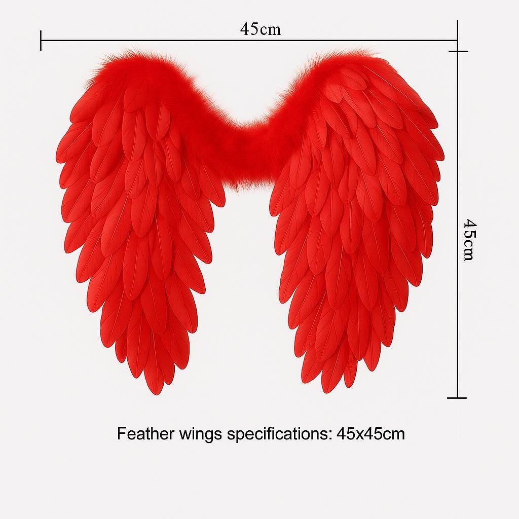 Angel feather wings – white feathered costume wings for raves, festivals, cosplay, bridal – lightweight & adjustable