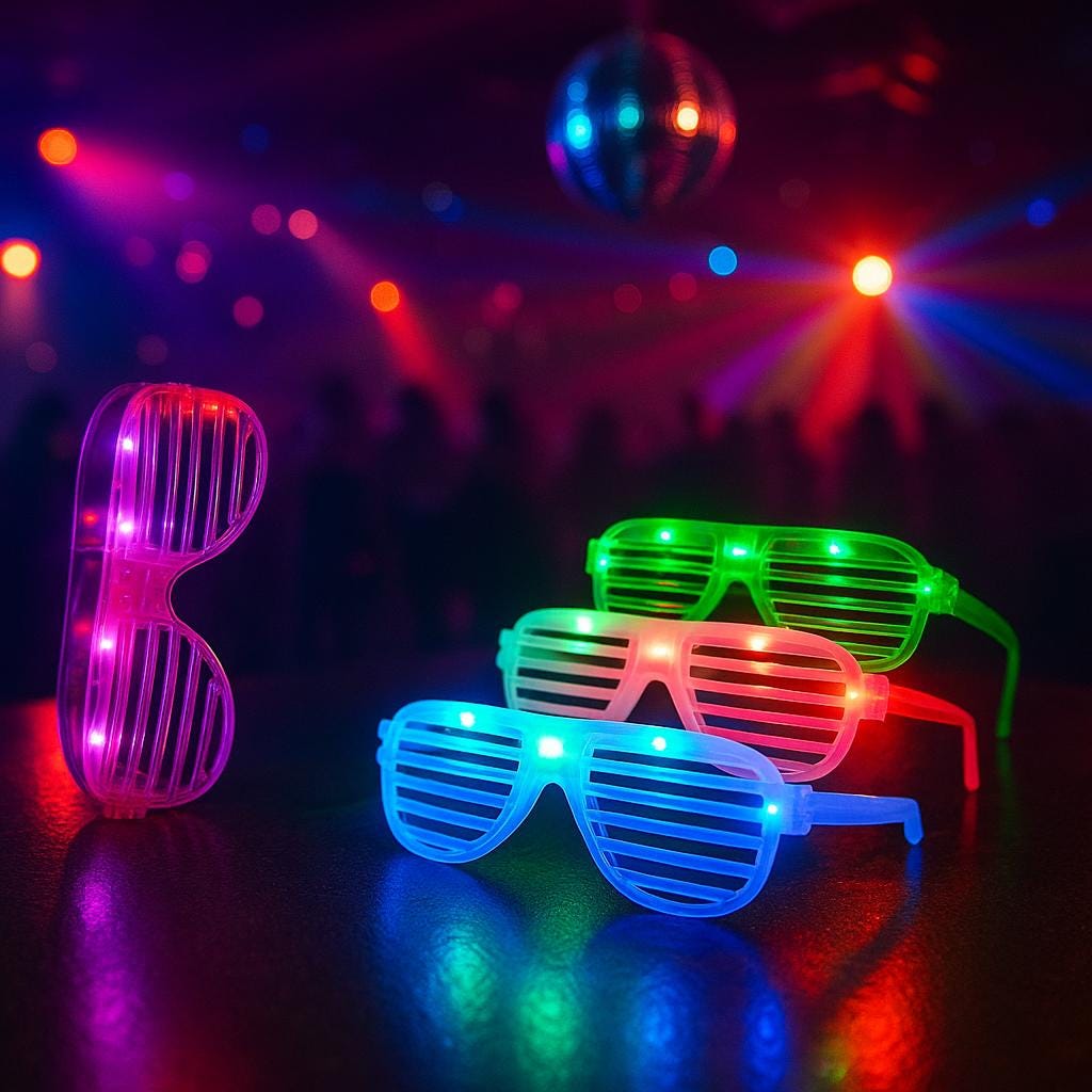 Glow in the Dark LED Glasses: Neon Party Favors - Rave Supplies