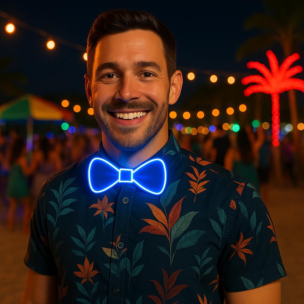 Glow-in-the-Dark LED Bowtie: Rave Light-Up Bow Tie for Kids & Adults