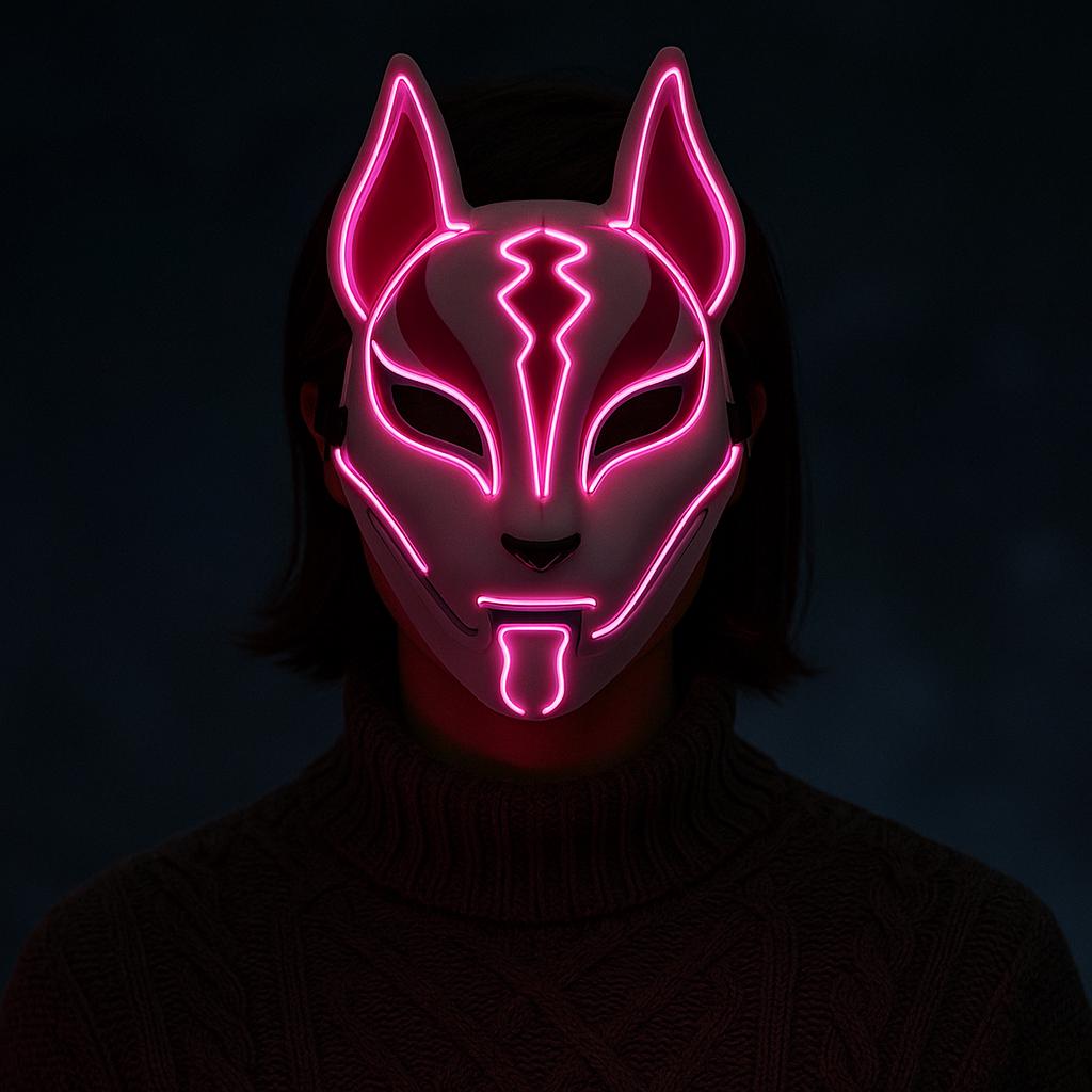 Anime Fox Mask: Japanese Cosplay Mask for Halloween, Rave & Game Themes