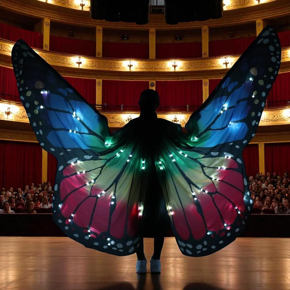 Colorful LED Butterfly Wings: Rave Festival Costume with Remote