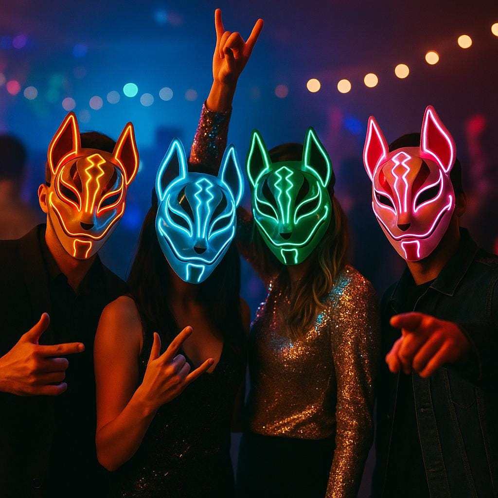 Anime Fox Mask: Japanese Cosplay Mask for Halloween, Rave & Game Themes