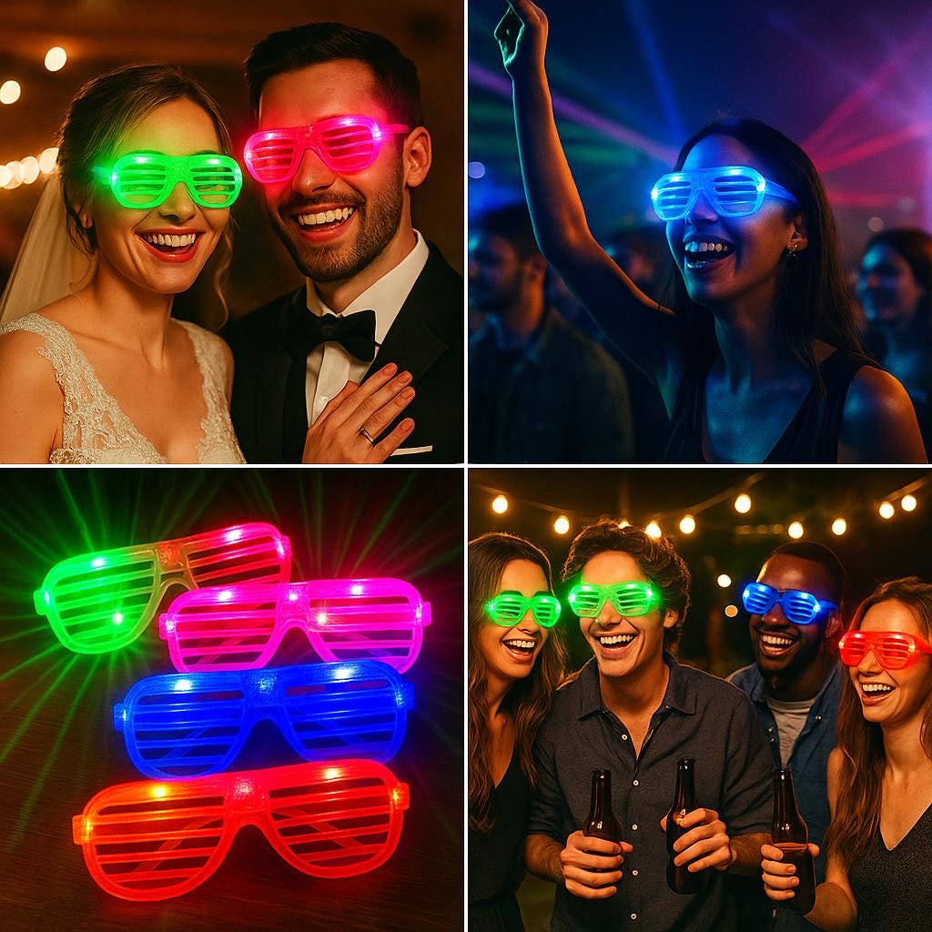 Glow in the Dark LED Glasses: Neon Party Favors - Rave Supplies