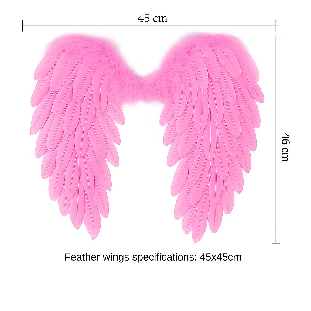 Angel feather wings – white feathered costume wings for raves, festivals, cosplay, bridal – lightweight & adjustable