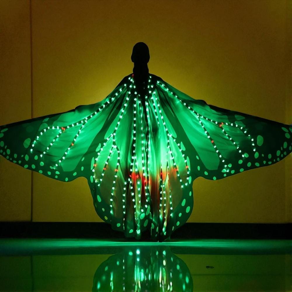 Colorful LED Butterfly Wings: Rave Festival Costume with Remote