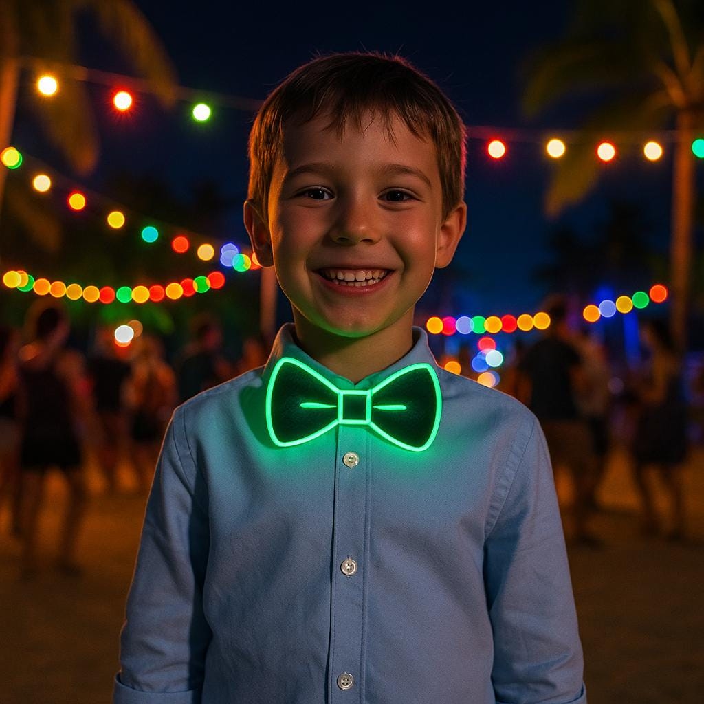 Glow-in-the-Dark LED Bowtie: Rave Light-Up Bow Tie for Kids & Adults